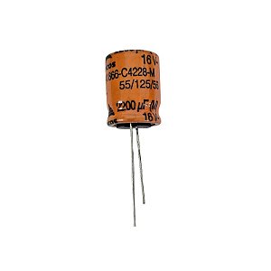 Capacitor Eletrolítico 2200uF x 16V RD 125º B41866-C4228-M 16DX20A Epcos