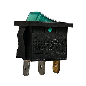 Chave Gangorra KCD1-B Verde 3Terminais 6/10A 250V Cqc Chhet