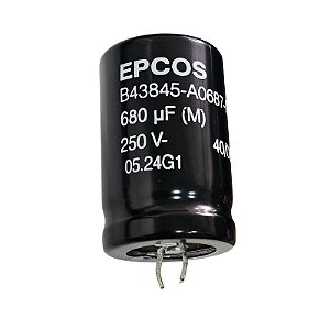 Capacitor Eletrolitico 680uF x 250V RD 85º Snapin Epcos