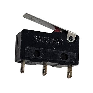 Chave Micro Switch 3A 250V 3 Terminais Preta