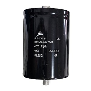 Capacitor Eletrolítico 4700uF x 400V RD 85º Giga Com Parafuso de Fixação B43584-A9478-M Epcos