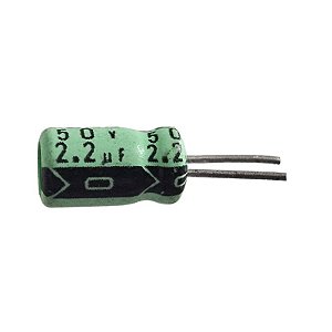 Capacitor Eletrolítico 2,2uF x 50V RD 105º Mini Elna