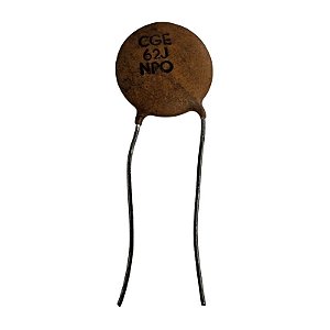 Capacitor Cerâmico 62pF x 50V NP0 5% = CGE 62J NP0