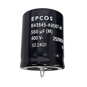 Capacitor Eletrolítico 560uF x 400V 85º Snapin Epcos