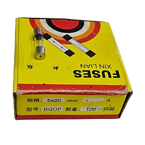 Fusível 1,25A 250V Pequeno 5X20 Vidro Cx100pçs