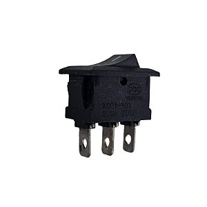 Chave Gangorra KCD1-101 2/8A 250V 2 Posições Preta 3 Terminais