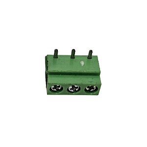 Conector Borne DG126V 8A 250V 3 Vias 90° Verde