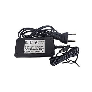 Fonte Chaveada Entrada 85 A 260V Saída 15V 2AMP Plug P4 Rpz