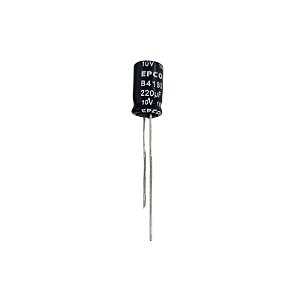 Capacitor Eletrolítico 220uF x 10V RD 105º Epcos B41851-A3227-M 6,3Dx11A