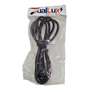 Cabo de Força Notebook 3x0,75MM² 500V 180G 10A 1,8M 3 Pinos Preto Duallux
