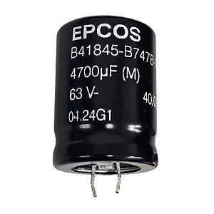 Capacitor Eletrolítico 4700uF x 63V RD 85º Snapin B41845-B7478-M Epcos