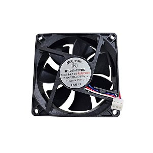Cooler 80x80x25MM 12V Com Rolamento 3 Fios RT-080 14.104