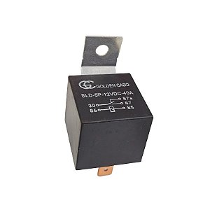 Rele SLD-5P-12VDC-40A 5 Terminais Golden Cabo