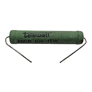 Resistor 680R 15W 10% Axial Porcelana