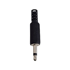Conector Plug P2 Mono Plastico Preto 3,5MM