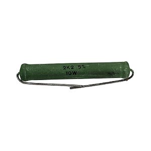 Resistor 2K2 10W 5% Axial Verde