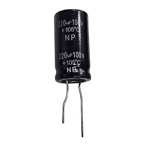 Capacitor Eletrolítico 220uF x 100V RD 105° NP