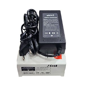 Fonte Chaveada Para CFTV 3A 12V 36W Com Cabo de 1M 039.001.00187 Mxt