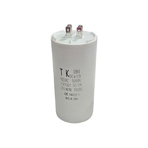 Capacitor Polipropileno 100uF x 400V 50/60HZ Plástico Faston CBB60 Tk