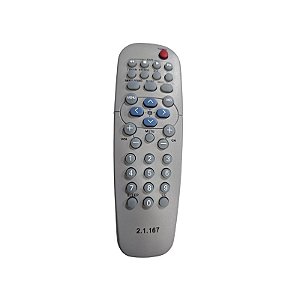 Controle Remoto Para Tv Philips 2.1.167 Cinza