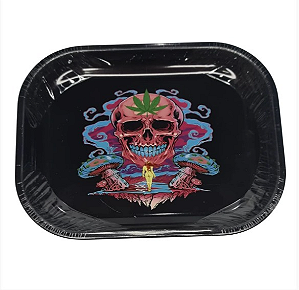 Bandeja Metal Pequena Caveira Vibe Rose