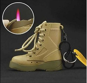 Isqueiro Maçarico Bota Bege com Abridor