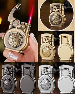 Isqueiro Maçarico Balancim Inflável Dourado