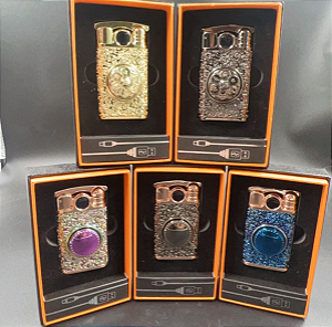 Isqueiro Plasma Duplo Arco Infravermelho Dourado