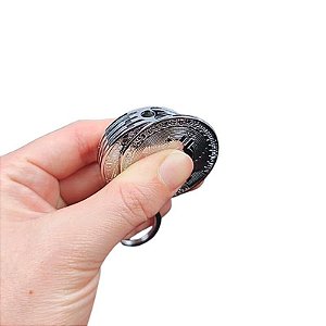 Isqueiro Maçarico Moeda Bitcoin Recarregável Prata