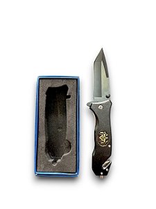 Canivete Tático Semiautomático 21 cm Preto