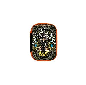 Case Sadhu Full Print M Alquimista Preto Ziper Laranja