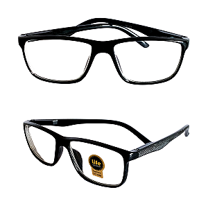 Óculos Grau -0.50 a -5.00 Justin Preto Miopia
