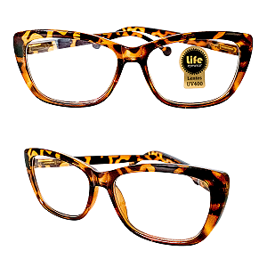 Óculos Grau +0.50 a +4.50 Gatinho Tartaruga Lente Leitura