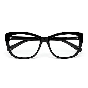 Óculos Grau +0.50 a +4.50 Gatinho Preto Lente Leitura