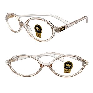 Óculos Grau +0.50 a +4.00 Oval Champanhe Lente Leitura