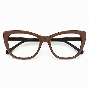 Óculos Grau +0.50 a +4.50 Gatinho Marrom Lente Leitura