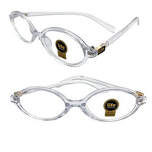 Óculos Grau +0.50 a +4.00 Oval Transparente Lente Leitura