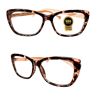 Óculos Grau +0.50 a +4.50 Gatinho Leopardo Lente Leitura