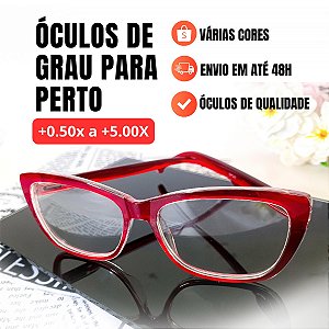 Armação Grau + 0.50 a + 4.00 Gatinho Vermelho Transparente Óculos Lente Descanso Leitura