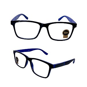 Óculos Grau +0.50 a +4.50 Emborrachado Armação Azul Lente Leitura