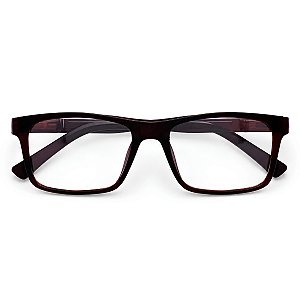 Óculos Grau +0.50 a +4.50 Emborrachado Justin Marrom Lente Leitura