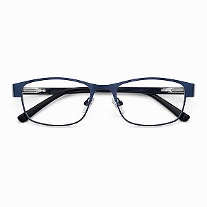 Óculos Grau +0.50 a +4.00 Armação Metálica Azul Lente Leitura