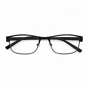 Óculos Grau +0.50 a +4.50 Armação Metálico Preto Lente Leitura