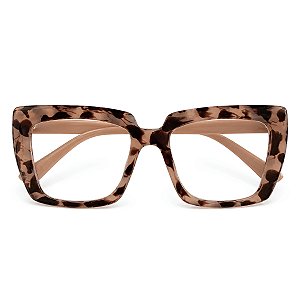 Óculos Grau +0.50 a +4.00 Marilia Rosa Leopardo Lente Leitura