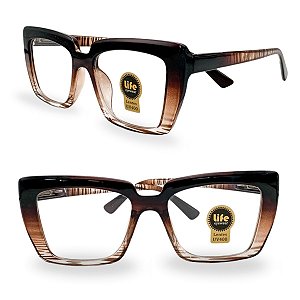Óculos Grau +0.50 a +4.00 Marilia Marrom Leopardo Lente Leitura