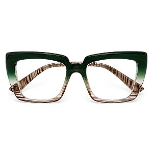 Óculos Grau +0.50 a +4.00 Marilia Azul Leopardo Lente Leitura