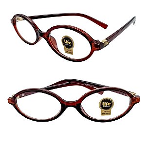 Óculos Grau +0.50 a +4.00 Oval Café Lente Leitura
