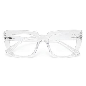 Óculos Grau +0.50 a +4.00 Quadrado Marilia Transparente Lente Leitura