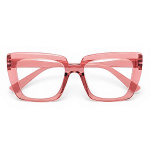 Óculos Grau +0.50 a +4.00 Marilia Rosa Transparente Lente Leitura