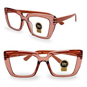 Óculos Grau +0.50 a +4.00 Marilia Rosa Transparente Lente Leitura